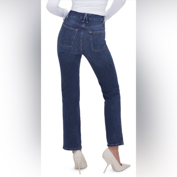 Good American Good Curve Exposed Button High Rise Straight Leg Jean Stretch 6/28 - Picture 10 of 16
